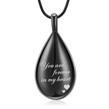 Cremation Jewelry Teardrop Urn Necklace for Ashes Stainless Steel Keepsake - 03