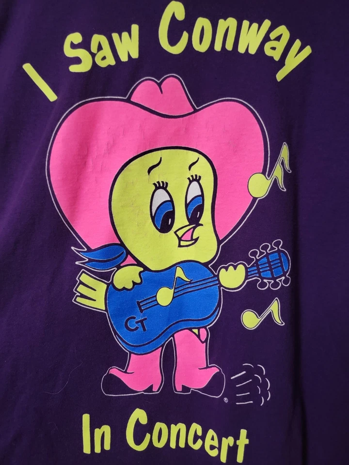 Camiseta De Colección Años 80 I Saw Conway Twitty En Concierto Camiseta De Colección Tweety Bird Country Foto 2 de 4