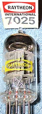 1 NOS Raytheon 7025 aka 12AX7 ECC93 Vacuum Tube - Vintage Audio Twin Triode