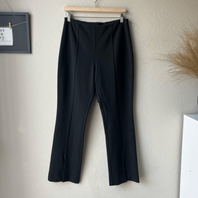Meimeij Flared Split Hem Black Pull On Seamed Trouser Pants Size 46