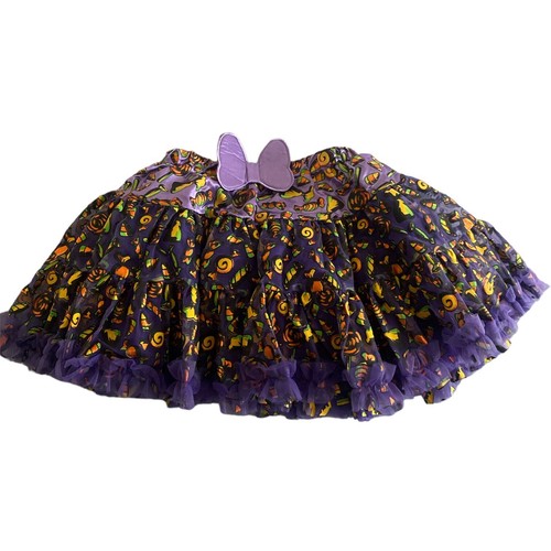 Disney Parks Girl’s Skirt Medium Purple Candy Pattern Lined Layered Ruffle Tulle