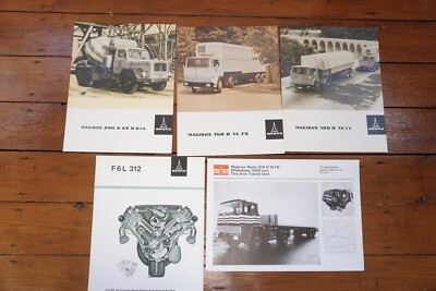 60er 70er Jahre Magirus Deutz LKW LKW Verkaufskatalog Werbeprospekt x5 RefL