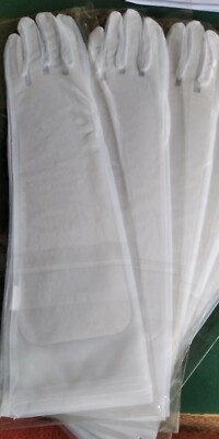 5 Paar Nylon Handschuhe, lang , transparent, wei, white | eBay.de