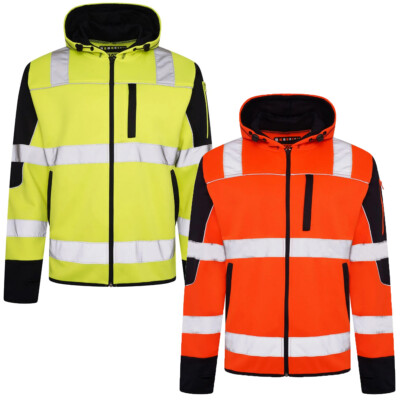 Hi Vis Zip Hoodie reflektierend Sicherheit Sicherheit Schutz Arbeitskleidung Jacke