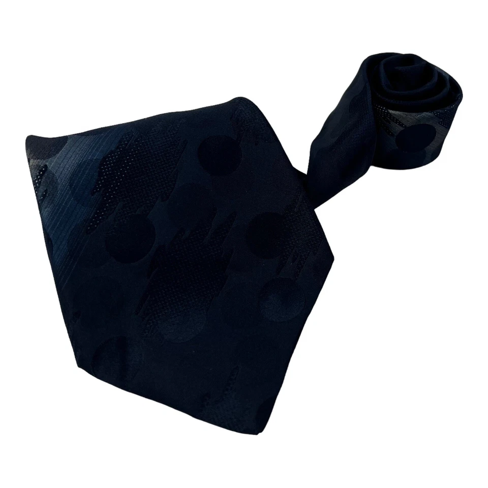 Corbata de cuello de seda pura con estampado abstracto circular LANVIN azul para hombre talla 4" W 56" L Foto 2 de 4