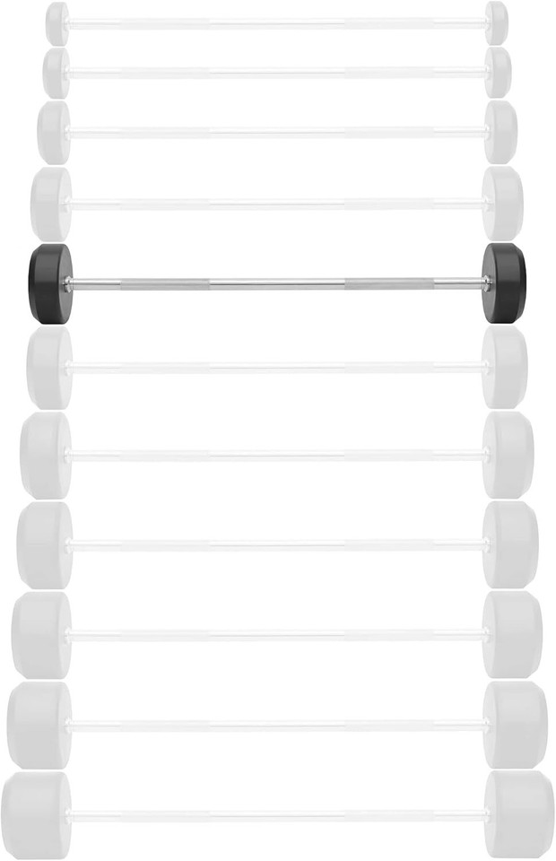 PreLoaded Weight Straight Bar for Strength Training... Rubber Fixed