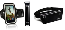Revere Cell Phone Arm Band Case, Extender, & Running Belt, Reflective,
