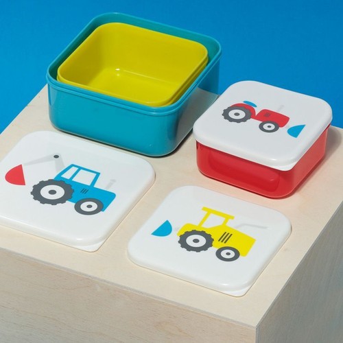Set di 3 scatole snack pranzo pranzo in plastica bambino bambino bambino ragazzo adulto - Foto 53 di 77