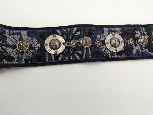 Christian Dior - Embellished Handbag Strap, Blue Black, Silver Medallions - Picture 15 of 16