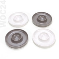4 X Eierbecher Melamin Kunststoff Rund Stapelbar 10 Cm Weiß Grau Set