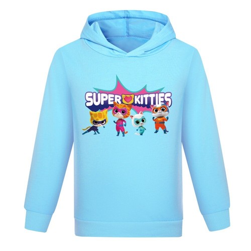 Kids Superkitty Cat YouTube Hoodie Hooded Long Sleeve Top Jumper T-Shirt Tees - Picture 18 of 19