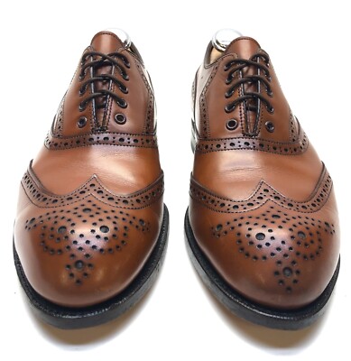 Mens Footjoy Classic VTG Cognac Brown Leather Wingtip Oxford  display picture 1
