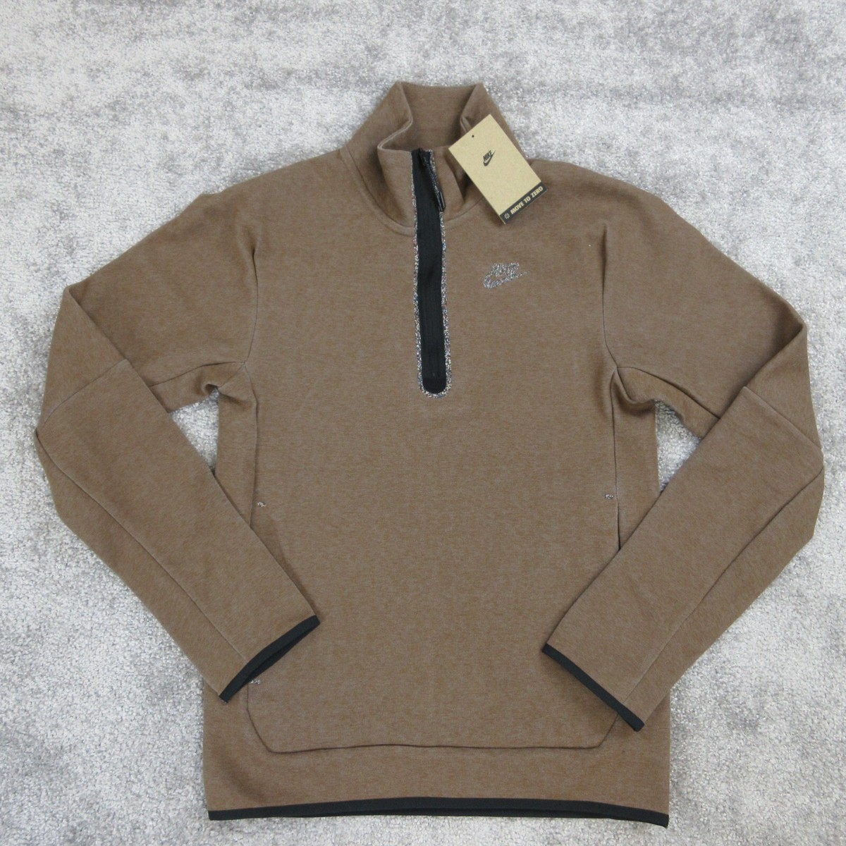 Nike Sportswear Tech Fleece Sweater Mens XS Brown Black 1/4