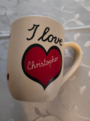 Kaffee-Teetasse, I Love Christopher, Keramik h.11,5cm,500ml.,Geburtstagsgeschenk