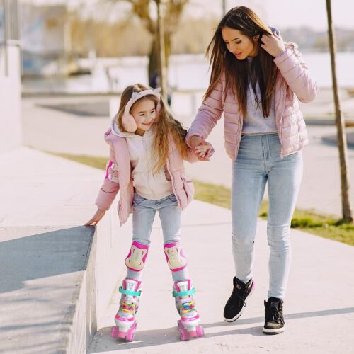Roller Skates for Girls, 4 Sizes Adjustable Roller Skates for Kids Girls Boys Ou - Picture 4 of 7
