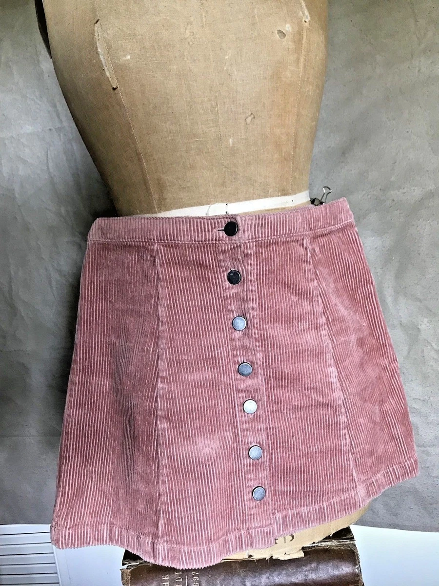 WOMEN Shrimp Stretch Corduroy MINI SKIRT Forever 21 WIDE WALE Cord