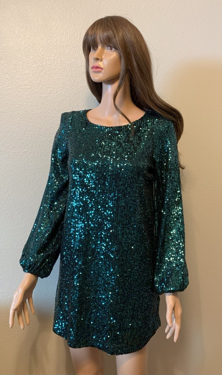 green emerald velvet dress Ezrie Strapless Sequin Mini Dress main image 1