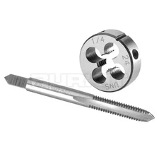 1/4"-24 UNS Tap and Die Set Right Hand, 1/4 x 24 UNS Thread Tap and Round Die
