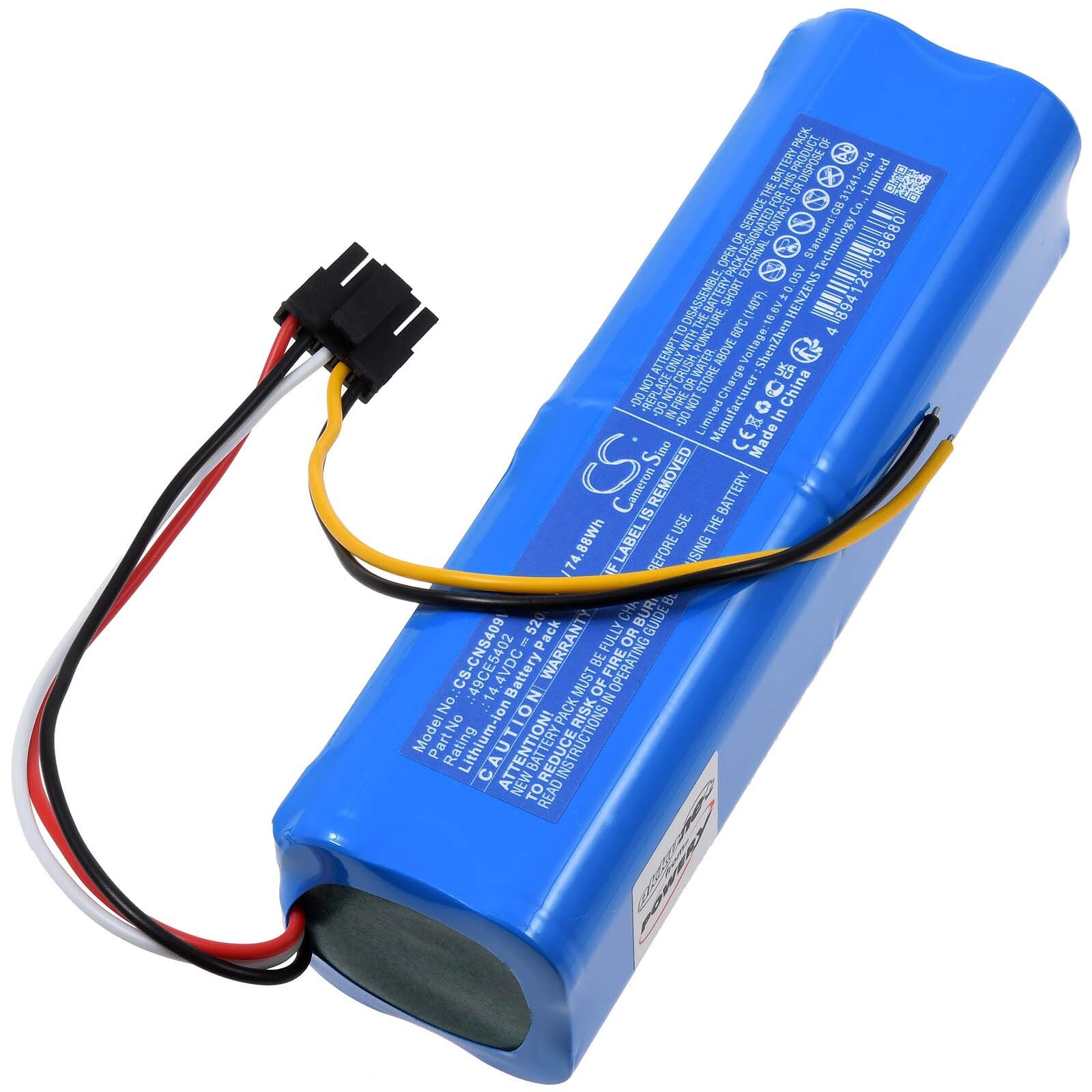 Batería para Robot Aspirador Cecotec Conga 4090 Conga 4490 14,4V 5200mAh/75Wh Li-Ion Bla