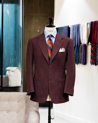 100% Wool Men's Jacket Vintage Single Breasted Notch Lapel Prom Party Blazer - Picture 5 of 22