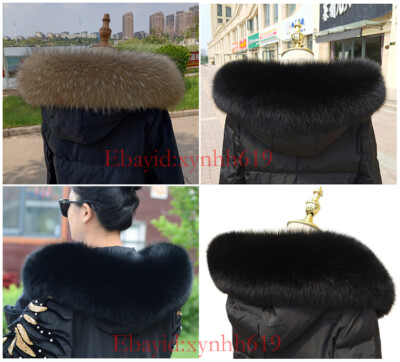 2025 Top Schwarz Echt Fuchs Kragen Pelzkragen Pelz Echtpelz Fuch f