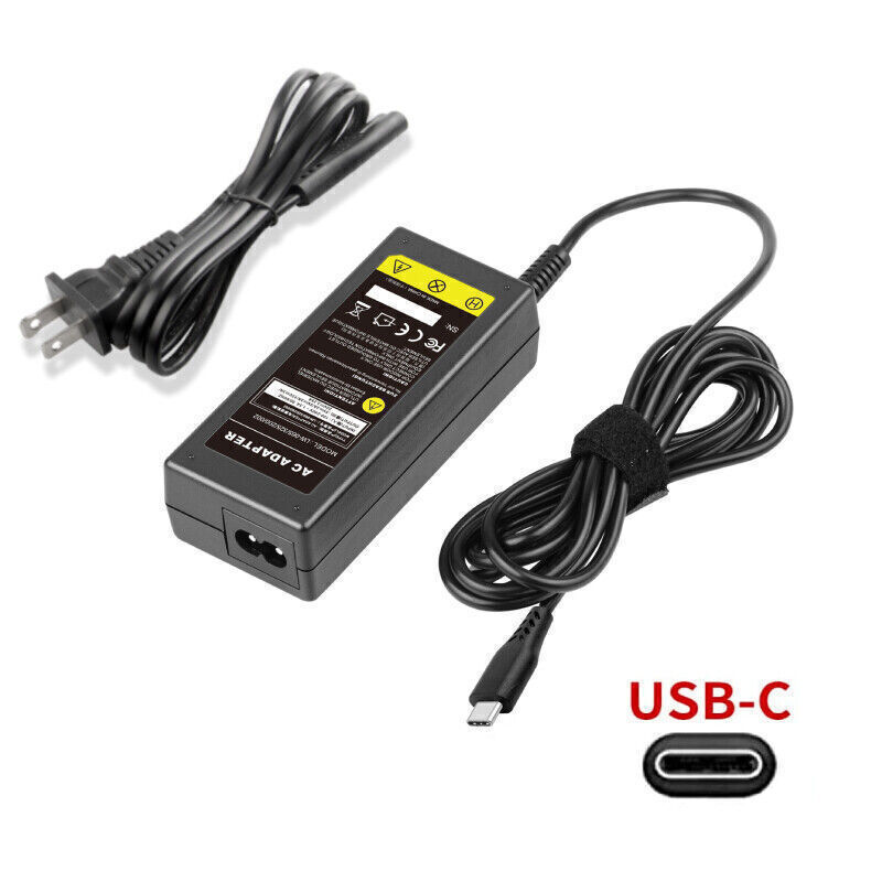 USB-C Square Charger Laptop AC Adapter for Lenovo + Power Cord 45W