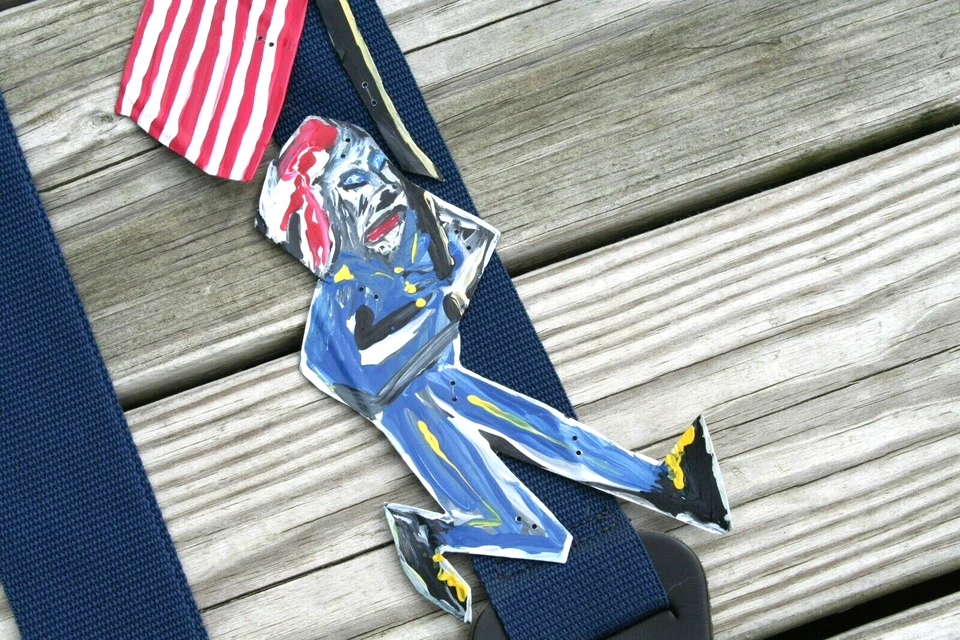 CUSTOM GUITAR STRAP AMERICA TWIN TOWERS FLAG PATRIOT Jr CHARLIE FAST FOR FENDER - Image 3 of 4