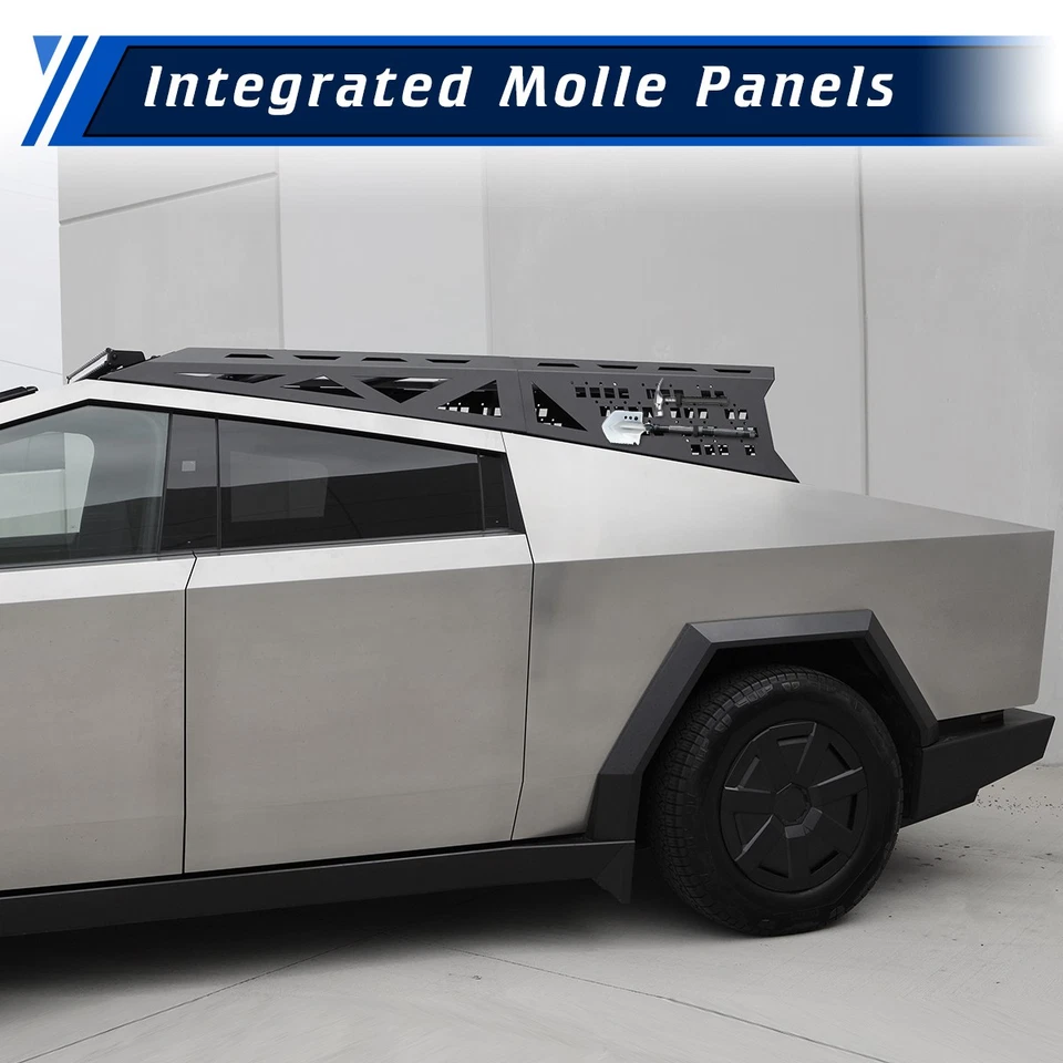 Heavy Duty Roof Rack Cross Sport Roll Bar Steel For 2024-2025 Tesla Cybertruck Foto 2 de 4