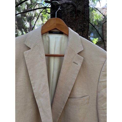HUGO BOSS Men's Tan Pure Linen Sport Coat Blazer Jacket Sz 42L