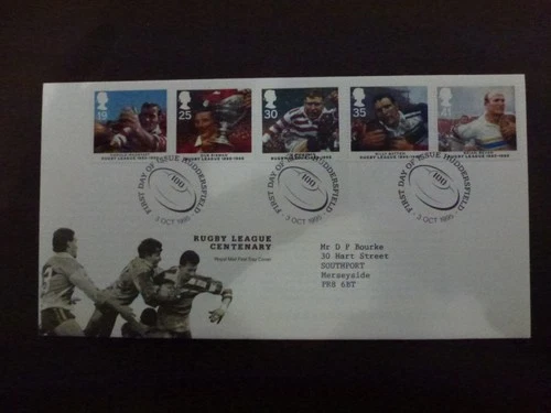 GB 1st day cover   Rugby League Centenary