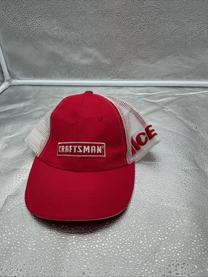 #ad Rare Craftsman ACE Hardware Red White Embroidered Trucker Mesh SnapBack Hat Cap $8.00