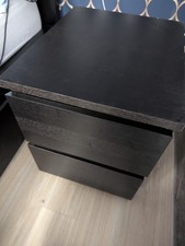 IKEA Malm Nachtkommode, Schwarzbraun, 40x55x48cm