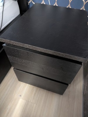 IKEA Malm Nachtkommode, Schwarzbraun, 40x55x48cm