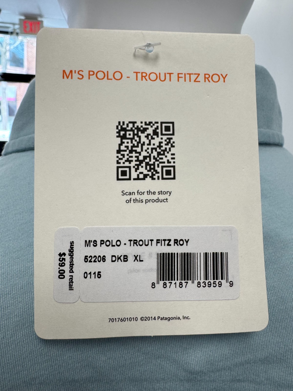 Patagonia Trout Fitz Roy Polo Shirt - Men's (Light Blue / Size XL) thumbnail 2