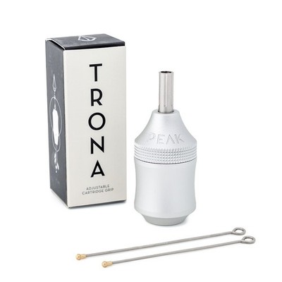 Brand New Tattoo Peak Trona Aluminum Adjustable Cartridge Grip Silver 34mm