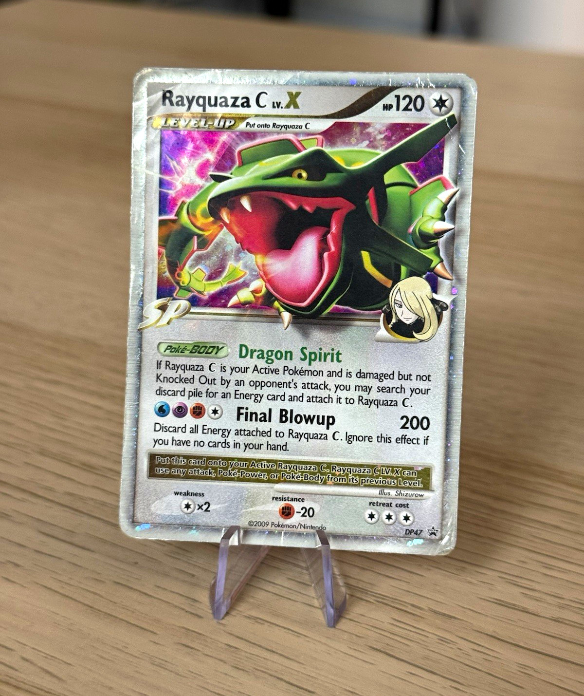 Pokemon - Rayquaza C Lv.X DP47 - Holo Black Star Promo - HP Heavily Played