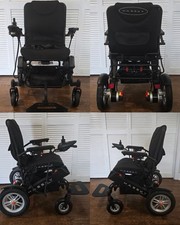 Hassky Electric Foldable Power Wheelchair Black 26 Miles Range 360  Control