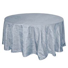DUSTY BLUE 120" Accordion Crinkle TAFFETA ROUND TABLECLOTH Wedding Party