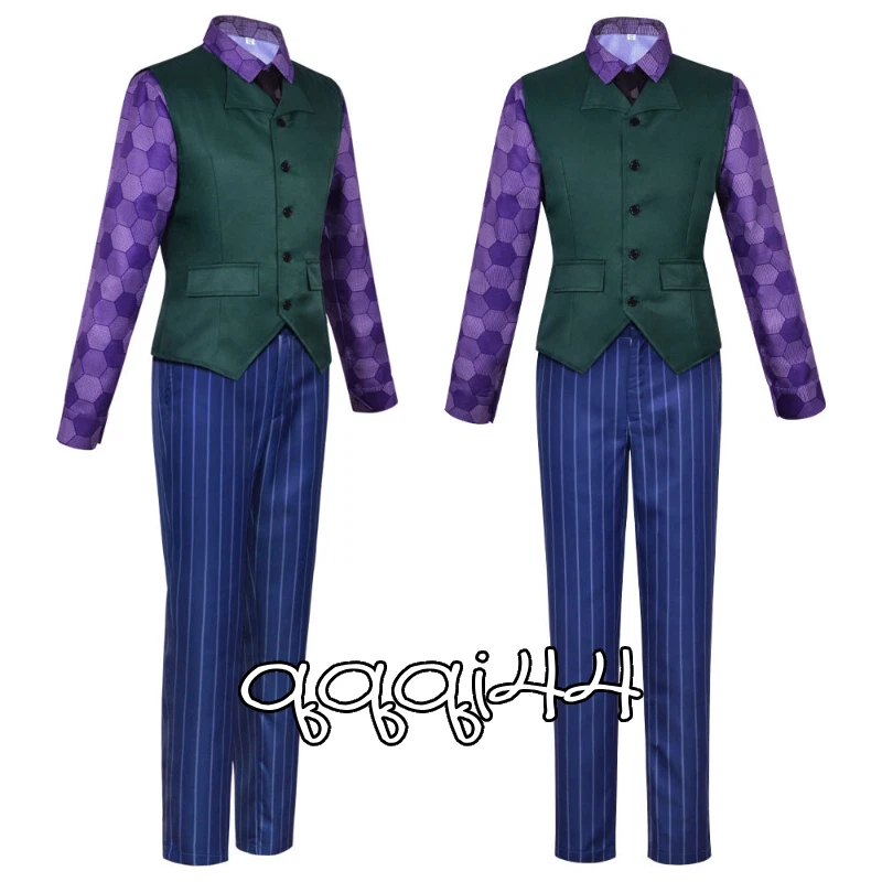 Disfraz de Caballero Oscuro Heath Ledger Joker Disfraz Púrpura Traje Halloween Completo Foto 3 de 4