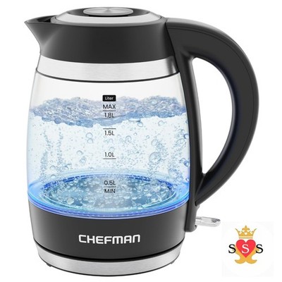 Chefman Wasserkocher, 1,8L 3000W, Heißwasserboiler, abnehmbarer Deckel für einfache