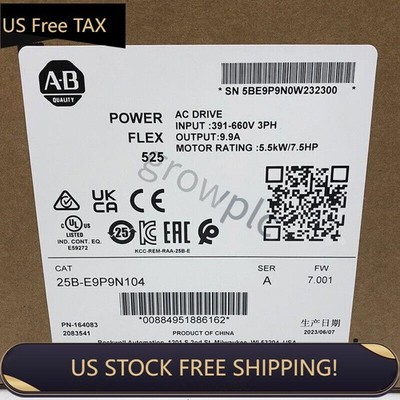 AB 25B-E9P9N104 PowerFlex 525 5.5kW (7.5Hp) AC Drive 25BE9P9N104 US Free Tax