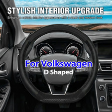 Flat Bottom Steering Wheel Cover For Vw Volkswagen 14.5-15 D Shape Non-slip