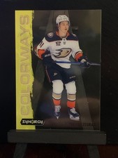 Trevor Zegras - 2024-25 UD Synergy Colorways Neon Yellow #L-40 Anaheim Ducks
