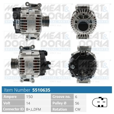 Meat & Doria Generator FüR Audi A4 8E2 B6 2.0 1.6 8EC B7 8E5 1.9 TDI 8ED-image