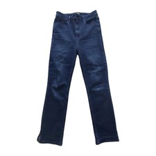 Paige High Rise Cindy Jeans W28 L28 Blue Split Hem Stretch Denim Cotton Zip Fly