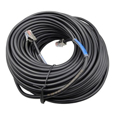 100ft RS232 Serial Cable Shielded RJ45 Male to Male Black 13836-100 REV A01