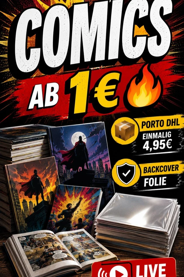 Marvel & DC Comics 📚 ab 1€ 🔥 📦  Porto einmalig 4,95€ 🛡️ Backcover Folie