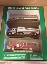 Hess 2018 Mini Collection Tanker Truck, Racer-Transport Truck & Fire Truck NEW