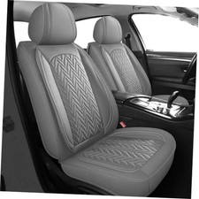 Front Seat Covers,Leather Seat Covers for Most SUV Truck Sedan, 2PCS Front Gray