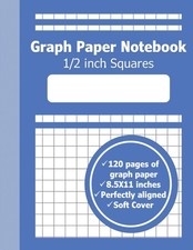 1/2 Inch Squares Graph Paper Notebook: Grid paper with Large 1/2 Inch Squares